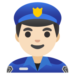 How Man Police Officer: Light Skin Tone emoji looks on Google.