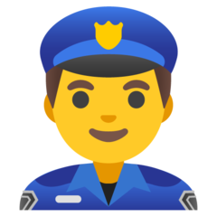 Hur Manlig polis emoji ser ut på Google.