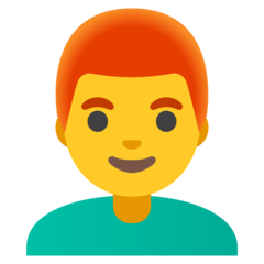 Como o emoji do Homem: cabelo vermelho é exibido no Google.