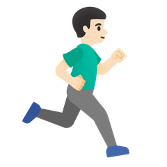 How Man Running Facing Right: Light Skin Tone emoji looks on Google.