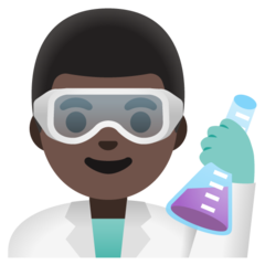 How Man Scientist: Dark Skin Tone emoji looks on Google.