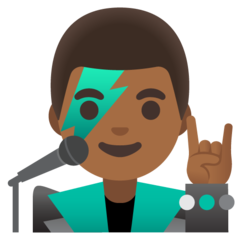 How Man Singer: Medium-Dark Skin Tone emoji looks on Google.