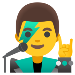 Como o emoji do Cantor homem é exibido no Google.