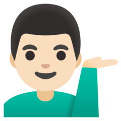 Bagaimana emoji Lelaki menadah tangan: ton kulit cerah kelihatan di Google.