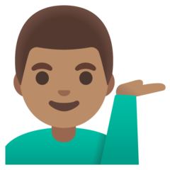 Bagaimana emoji Lelaki menadah tangan: ton kulit sederhana kelihatan di Google.