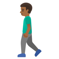 A quoi ressemblent les emoji Homme qui marche: peau mate sur Google.