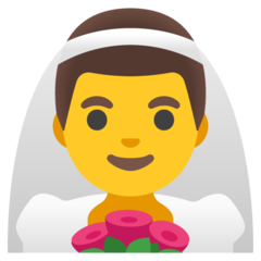 Como o emoji do Noivo com véu é exibido no Google.