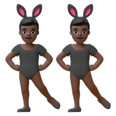 A quoi ressemblent les emoji Hommes avec des oreilles de lapin : peau foncée sur Google.