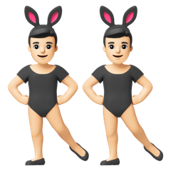 A quoi ressemblent les emoji Hommes avec des oreilles de lapin : peau claire sur Google.
