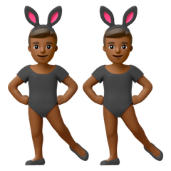 A quoi ressemblent les emoji Hommes avec des oreilles de lapin : peau mate sur Google.