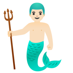 How Merman: Light Skin Tone emoji looks on Google.