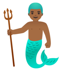 A quoi ressemblent les emoji Triton: peau mate sur Google.