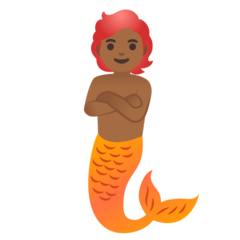 Come Sirena: carnagione abbastanza scura emoji appare su Google.