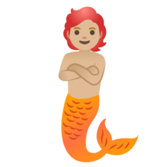 Wie Wassermensch: mittelhelle Hautfarbe Emoji auf Google aussieht.