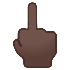 How Middle Finger: Dark Skin Tone emoji looks on Google.