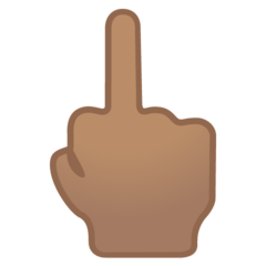 How Middle Finger: Medium Skin Tone emoji looks on Google.