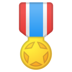 Hur Militär medalj emoji ser ut på Google.