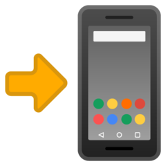 How Mobile Phone with Arrow emoji looks on Google.