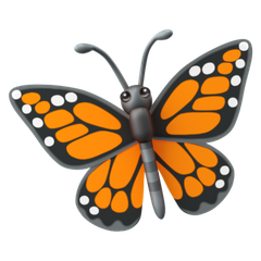 A quoi ressemblent les emoji Monarch Butterfly sur Google.