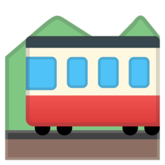 How Mountain Railway emoji looks on Google.