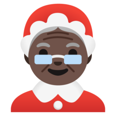 How Mrs. Claus: Dark Skin Tone emoji looks on Google.