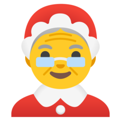 Wie Weihnachtsfrau Emoji auf Google aussieht.