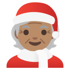 A quoi ressemblent les emoji Santa: peau légèrement mate sur Google.