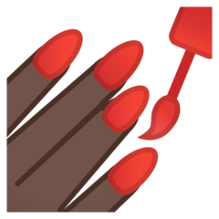 How Nail Polish: Dark Skin Tone emoji looks on Google.