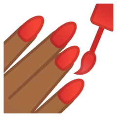 How Nail Polish: Medium-Dark Skin Tone emoji looks on Google.