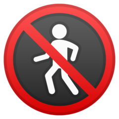 How No Pedestrians emoji looks on Google.