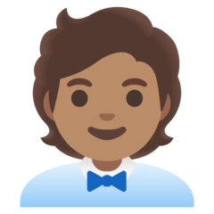 A quoi ressemblent les emoji Employé de bureau (tous genres): peau légèrement mate sur Google.