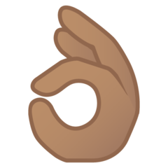 How OK Hand: Medium Skin Tone emoji looks on Google.