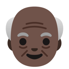 How Old Man: Dark Skin Tone emoji looks on Google.