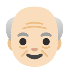 How Old Man: Light Skin Tone emoji looks on Google.