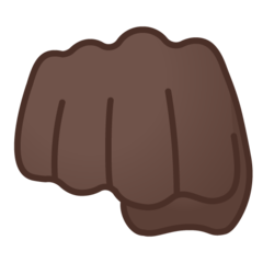 How Oncoming Fist: Dark Skin Tone emoji looks on Google.