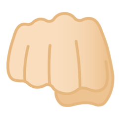 How Oncoming Fist: Light Skin Tone emoji looks on Google.