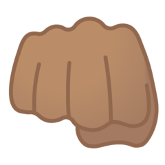 How Oncoming Fist: Medium Skin Tone emoji looks on Google.