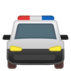 How Oncoming Police Car emoji looks on Google.