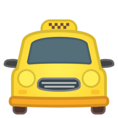 Wie Taxi von vorne Emoji auf Google aussieht.