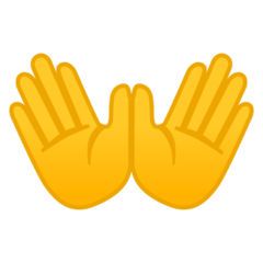 How Open Hands emoji looks on Google.