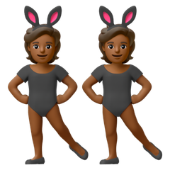 A quoi ressemblent les emoji Personnes avec des oreilles de lapin : peau mate sur Google.