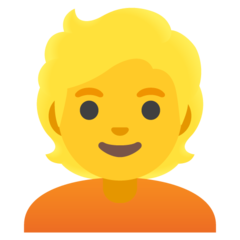 Hvordan Person: blond emoji ser ut på Google.