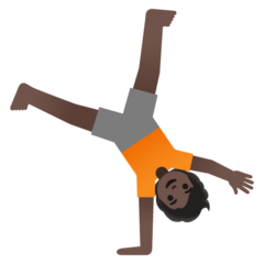 How Person Cartwheeling: Dark Skin Tone emoji looks on Google.