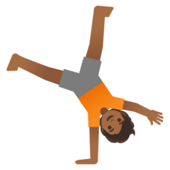 How Person Cartwheeling: Medium-Dark Skin Tone emoji looks on Google.