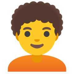 Como o emoji do Pessoa: cabelo cacheado é exibido no Google.