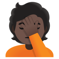 Bagaimana Orang tepuk jidat: warna kulit gelap emoji terlihat di Google.