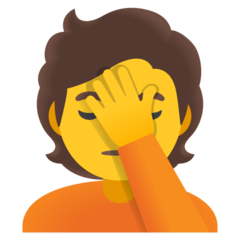 How Person Facepalming emoji looks on Google.