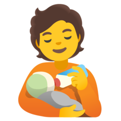 Hur Person ammar spädbarn emoji ser ut på Google.