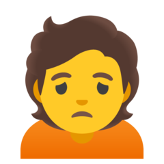 How Person Frowning emoji looks on Google.