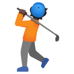 Hoe Golfer: donkere huidskleur emoji eruit ziet op Google.